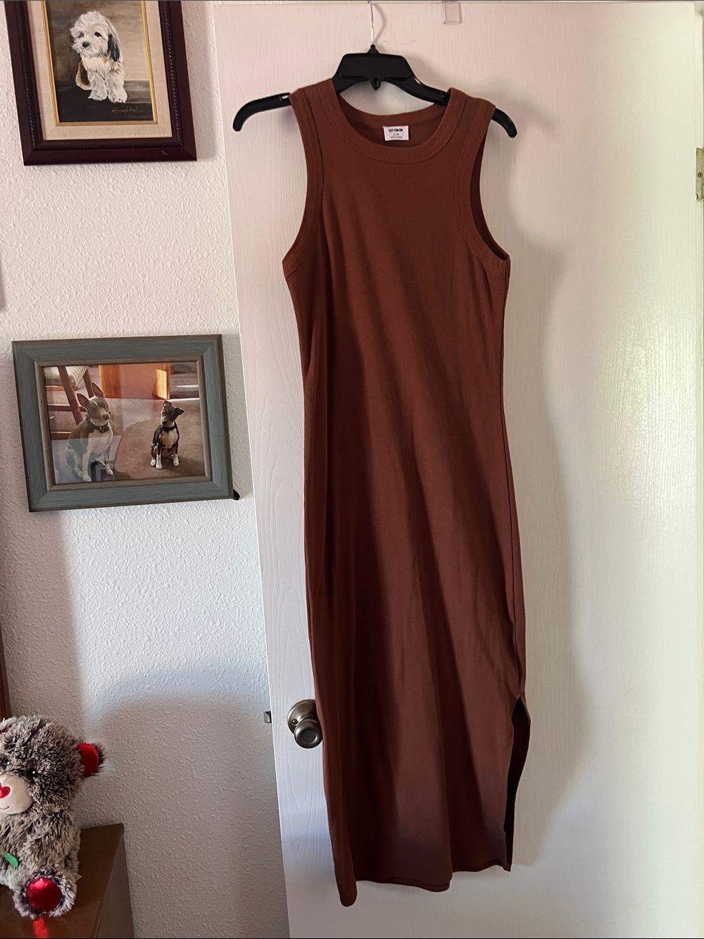 Cotton On Sleeveless Ribbed Maxi Dress - Brown